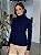 Blusa Feminina Ribana Canelada Gola Alta Dupla Liz Azul Marinho - Imagem 1