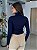 Blusa Feminina Ribana Canelada Gola Alta Dupla Liz Azul Marinho - Imagem 6