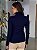 Blusa Feminina Ribana Canelada Gola Alta Dupla Liz Azul Marinho - Imagem 7