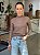 Blusa Feminina Tricô Gola Chocolate - Imagem 1