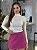 Shorts Saia Feminino Alfaiataria Tweed Forrado Fúcsia - Imagem 1