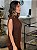 Blusa Feminina Tricô Regata Gola Marrom - Imagem 3