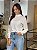 Blusa Feminina Tricô Gola Alta Manga Longa Branco - Imagem 3