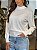 Blusa Feminina Tricô Gola Alta Manga Longa Branco - Imagem 4