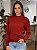 Blusa Feminina Tricô Gola Alta Manga Longa Terracota - Imagem 3