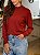 Blusa Feminina Tricô Gola Alta Manga Longa Terracota - Imagem 2