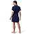 Robe Feminino Curto Azul Marinho com Cetim - Imagem 5