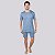 Pijama Masculino Curto Listrado Azul - Imagem 2