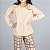 Pijama Longo Feminino Infantil Xadrez Scoth - Imagem 3
