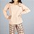 Pijama Longo Feminino Infantil Xadrez Scoth - Imagem 2