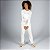 Pijama Feminino Longo Off White com Silk - Imagem 1