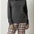 Pijama Feminino Longo Xadrez Scoth e Chumbo - Imagem 3