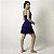 Camisola Curta de Alça Azul Navy com Renda - Imagem 7
