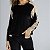 Conjunto Plush Longo Feminino Preto com Bolso - Imagem 2