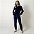 Conjunto Plush Longo Feminino Azul Marinho - Imagem 1
