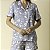 Pijama Feminino Curto Aberto Azul Marítimo - Imagem 3