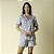 Pijama Feminino Curto Aberto Azul Marítimo - Imagem 1