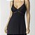 Camisola Curta de Alça Tricot Preto com Renda - Imagem 3