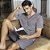 Pijama Masculino Curto Listrado Cinza Aço - Imagem 5