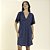 Kaftan Feminino Curto Poliamida Gravataria Marinho com Renda - Imagem 1