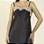 Camisola Midi de Alça Cetim Dull Preto com Renda - Imagem 2