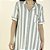 Camisão Feminino Curto Aberto Listrado Verde - Imagem 3