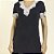 Camisão Feminino Curto Canelado Preto com Renda - Imagem 3