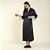 Robe Feminino Longo Cetim Dull Preto com Renda - Imagem 1