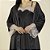 Robe Feminino Longo Cetim Dull Preto com Renda - Imagem 6