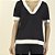 Pijama Feminino Manga Curta Preto com Off White - Imagem 2