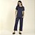 Pijama Feminino Capri Poliamida Marinho com Renda - Imagem 1