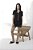 Pijama Feminino Curto Aberto Preto com Viés Off White - Imagem 7