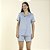 Pijama Feminino Curto Aberto Azul Sereno - Imagem 1