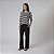 Pijama Feminino Longo Listrado e Preto - Imagem 1