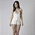 Short Doll Alça Tricot Off White com Renda - Imagem 1