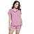 Pijama Curto Aberto Gola Esporte Rosa Blush - Imagem 1
