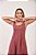Vestido Midi Estonado M/Malha Algodão Casual Vinho - Imagem 1