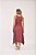 Vestido Midi Estonado M/Malha Algodão Casual Vinho - Imagem 2