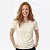 Camiseta Feminina Pré-Encolhida lisa Algodão Marfim - Imagem 1