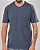 Camiseta Masculina Estonada Lisa Algodão Azul Jeans - Imagem 3