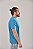 Camiseta Masculina Estonada Lisa Algodão Azul Turquesa - Imagem 4