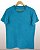 Camiseta Masculina Estonada Lisa Algodão Azul Turquesa - Imagem 1
