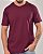 Camiseta Masculina Pré-encolhida Lisa Algodão Vinho - Imagem 3