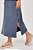 Vestido Midi Fenda Estonado M/Malha Algodão Azul Jeans - Imagem 2