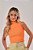 Cropped Gola Alta Feminina Ribana Estonada Laranja - Imagem 4