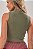 Cropped Gola Alta Feminina Ribana Estonada Oliva - Imagem 3