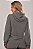 Blusa Feminina Capuz Moletom Estonado Algodão Chumbo - Imagem 2