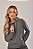 Blusa Feminina Capuz Moletom Estonado Algodão Chumbo - Imagem 1