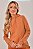 Blusa Feminina Capuz Moletom Estonado Algodão Telha - Imagem 4