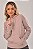 Blusa Feminina Capuz Moletom Estonado Algodão Rosé - Imagem 1